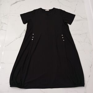 Hagara Women's Short Sleeve Dress Size 5 Black Color Oversize